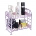 Double  layer Hollow Rack Multi  functional Plastic Shelf Desktop Organizer Bathroom Kitchen Storage Rack Holder Shelf