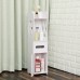 ZHIYA Bathroom Storage Rack Floor Cabinet Toilet Bath Organizer Drawer Shelf  White