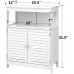 KINGSO Bathroom Storage Cabinet Free Standing Bathroom Floor Storage Cabinet with Double Shutter Door   Adjustable Shelf  Bathroom Organizer with 4  Tier Shelf for Bathroom Living Room  Espresso