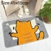 Cartoon Flocking Home Bathroom Anti  slip Mat Door Mat  Size  45 65 cm  Back Cat