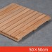 Golden Pear Wood Solid Wood Non  slip Floor Mat Shower Room Mat No Paint Anti  corrosion Wood Floor  Size  50X50CM