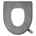 Household Winter Toilet Seat Cover Plus Velvet Warm Zipper Toilet Seat Cushion  Gray