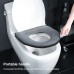 Household Winter Toilet Seat Cover Plus Velvet Warm Zipper Toilet Seat Cushion  Gray