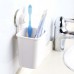 Suction Wall Toothpaste Toothbrush Holder Bathroom Shelf  Black