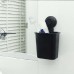 Suction Wall Toothpaste Toothbrush Holder Bathroom Shelf  Black