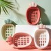 5 PCS Household Drain Soap Dish Bathroom Double Layer Soap Holder With Lid  Pink