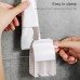 2 PCS Toothpaste Squeezer Multifunctional Toothbrush Rack Wall  Mounted Bathroom Perforation  Free Storage Rack  White