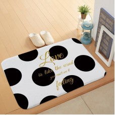 Bathroom Door Absorbent Floor Mat Bedroom Coral Velvet Non  Slip Mat  Size  60x40cm  Big Black Spot