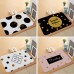 Bathroom Door Absorbent Floor Mat Bedroom Coral Velvet Non  Slip Mat  Size  60x40cm  Big Black Spot