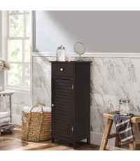 kingSo Wooden Bathroom Floor Cabinet Free Standing Storage Cabinet with DoorTall Bathroom Cabinet Storage and Organizer