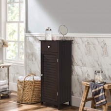 kingSo Wooden Bathroom Floor Cabinet Free Standing Storage Cabinet with DoorTall Bathroom Cabinet Storage and Organizer