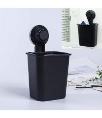 Suction Wall Toothpaste Toothbrush Holder Bathroom Shelf  Black